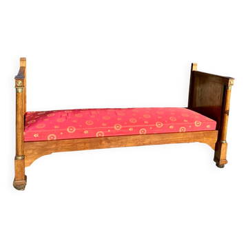 Lit de repos en Noyer Massif D’époque Empire XIXEME Siècle