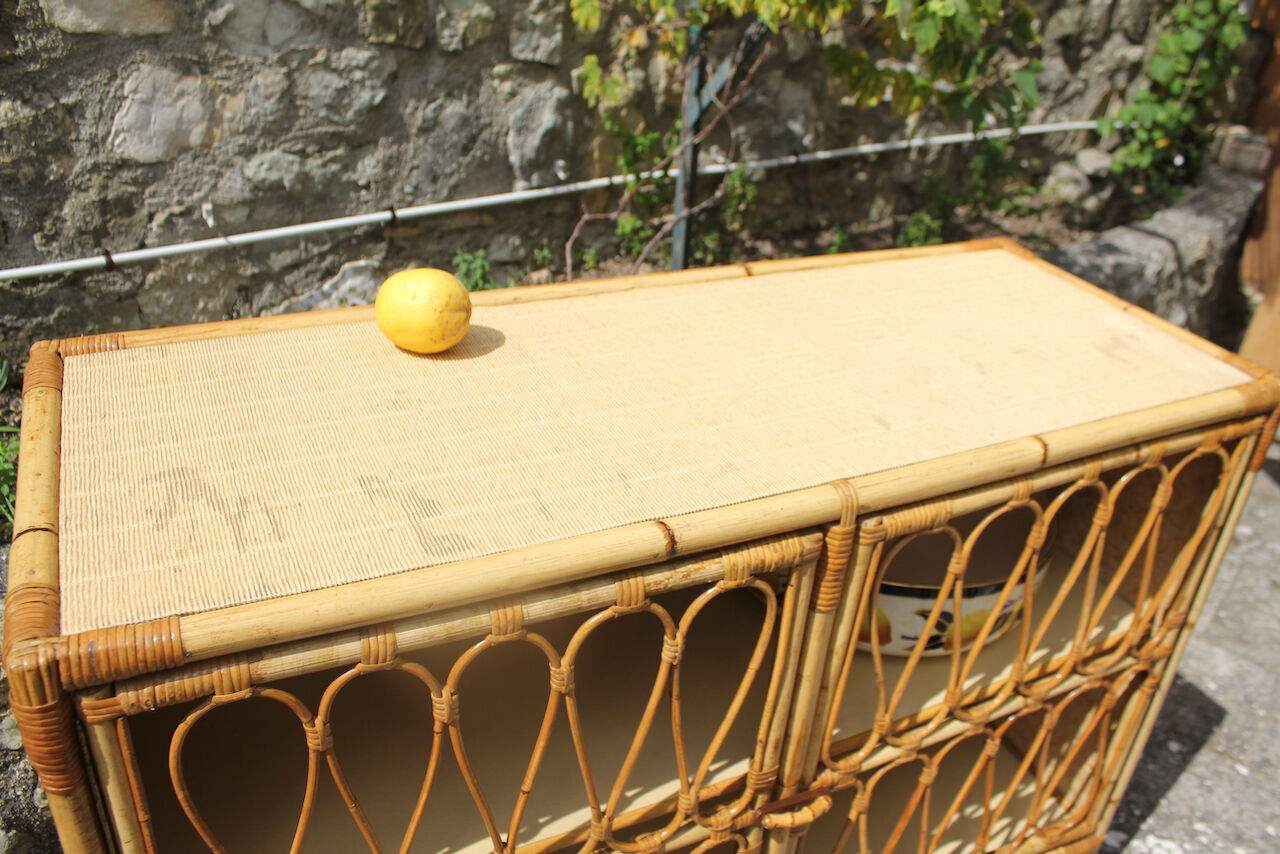 Vintage rattan buffet