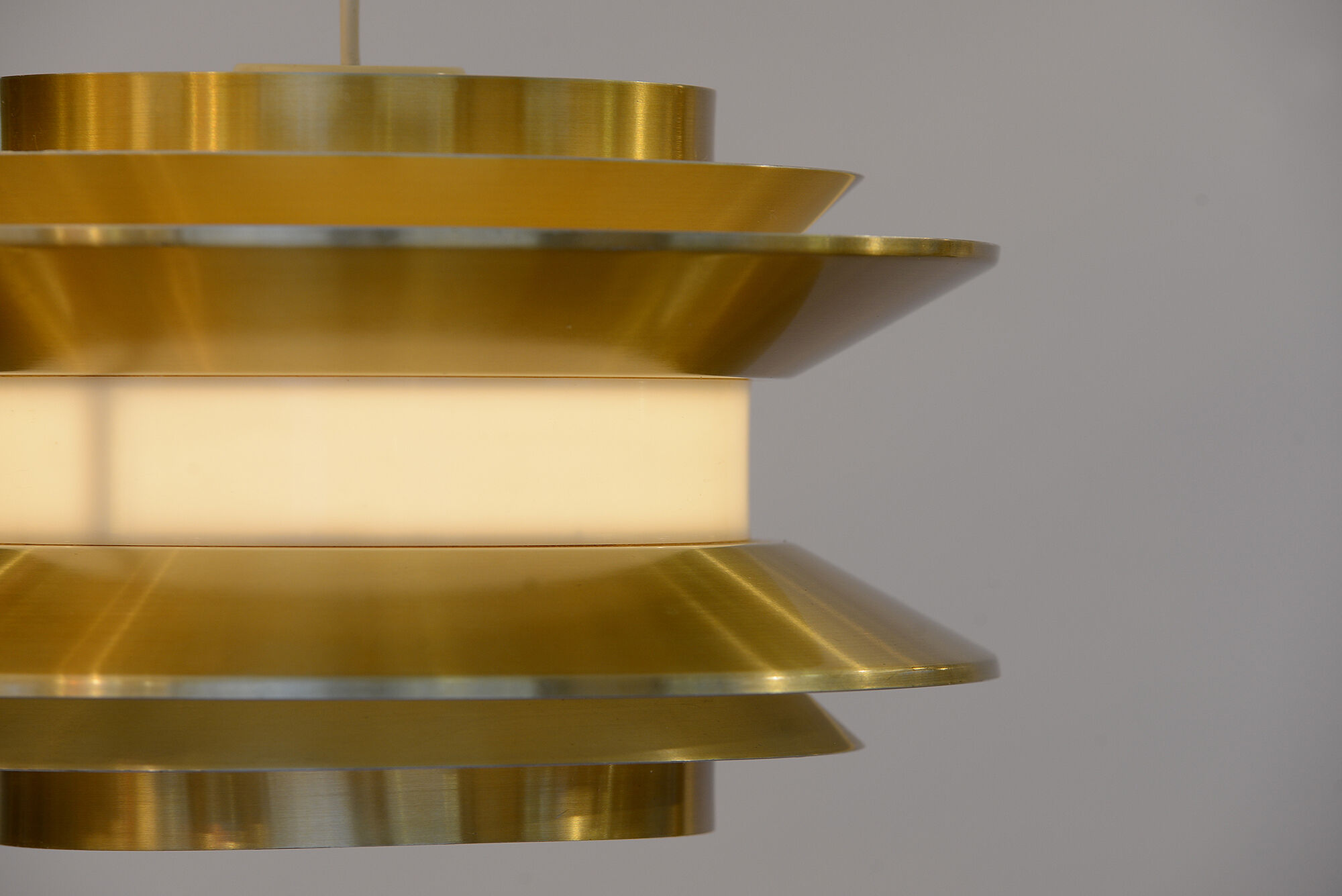 Pendant light "Trava" golden version by Carl Thore for Granhaga Metallindustri. Sweden 1970s.