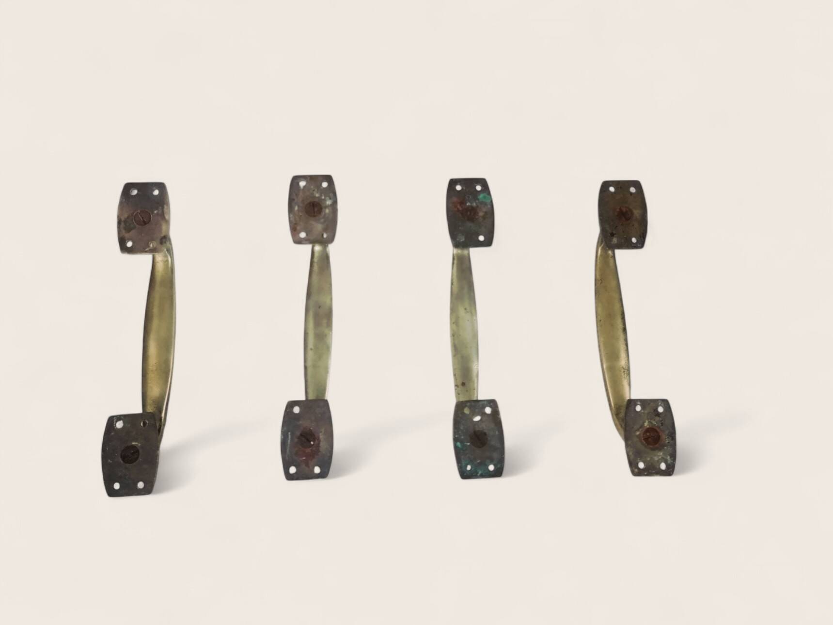 Set of 4 vintage bronze door handles.