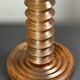 Midcentury brutalist wood turned side table in the style of Charles Dudouyt
