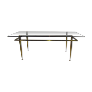 Table basse plateau verre armature