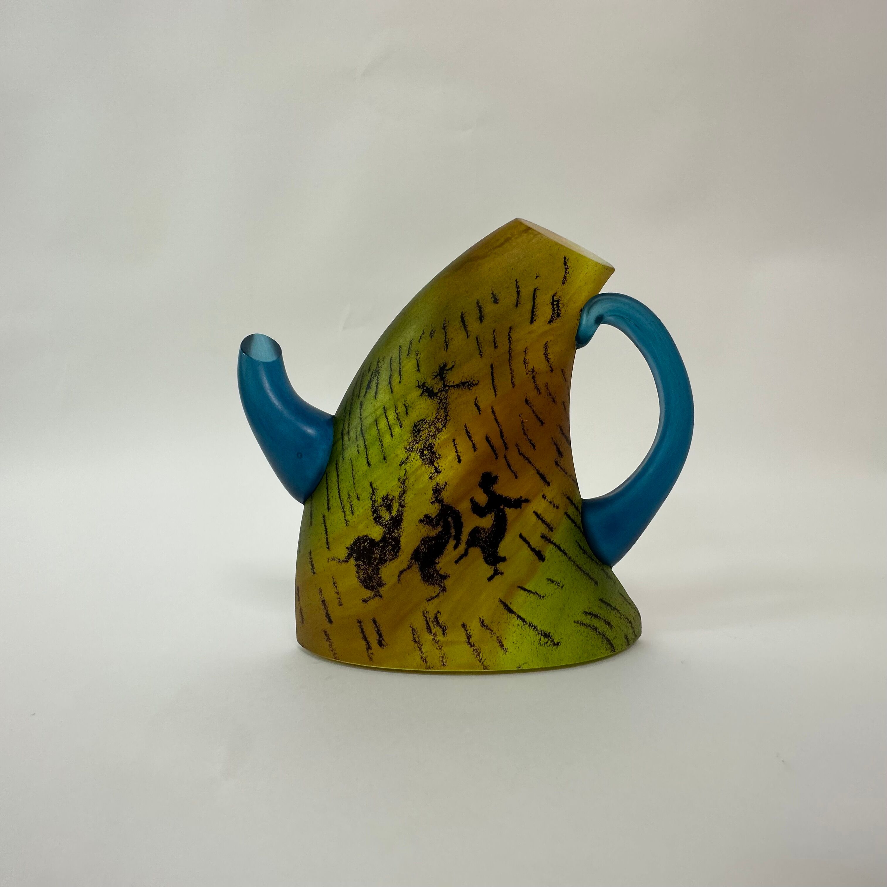 Kjell Engman for Kosta Boda Sweden Tea pot and mug Art glass , 1980's