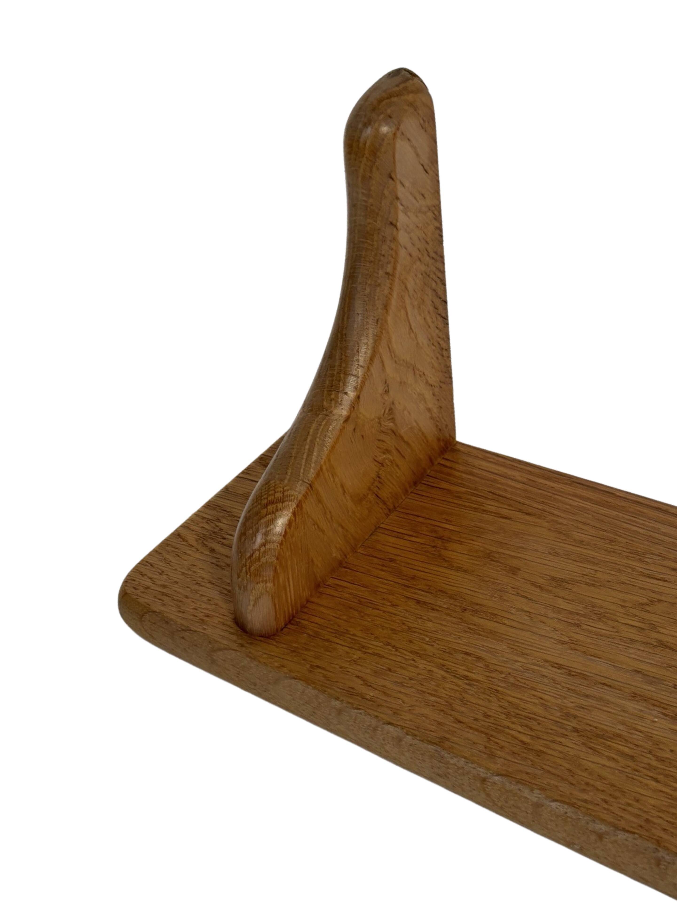 Vintage oak wall rack book shelf 1970s wood minimalist design