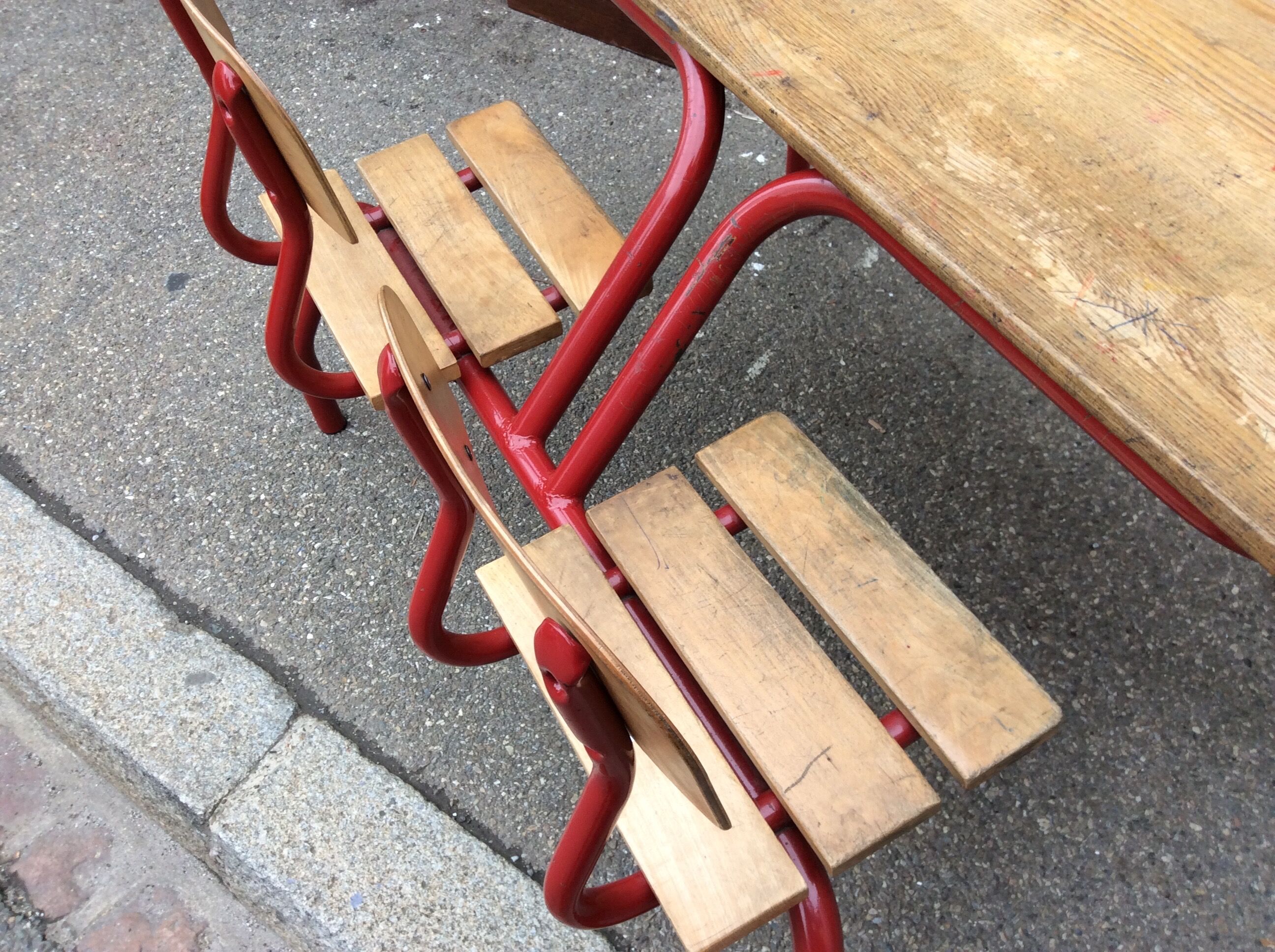 School desk school desk double vintage bench 1960