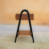 Vintage wooden and metal bedside table
