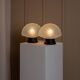 Set of 2 Murano glass shell lamps - light blue table lamp - vintage Space Age design Italy - 1980s