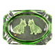 Art Deco style ashtray in uraline glass engraved with Scottish Terrier dogs
