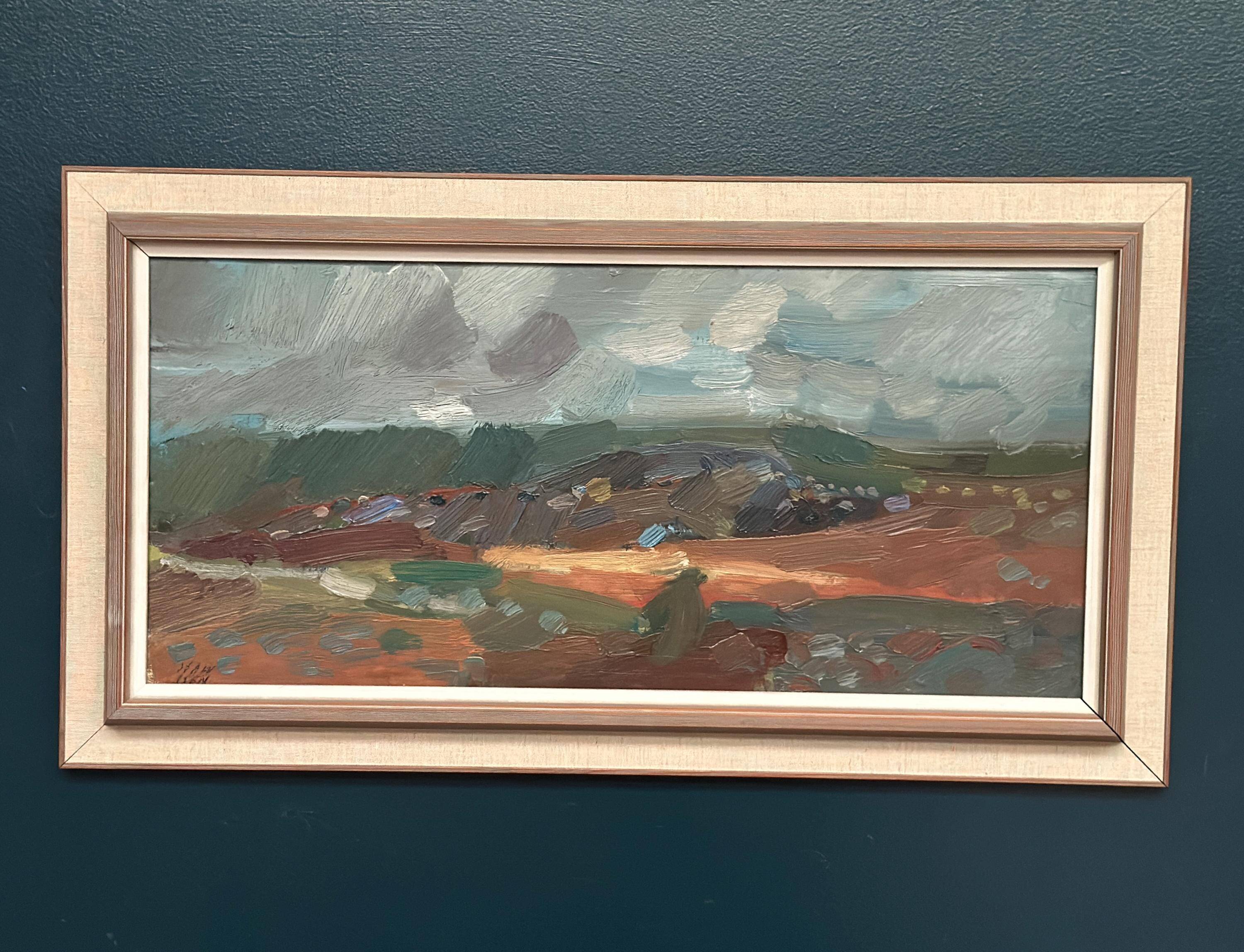 Original Swedish Oil on Canvas - "Kärra Hösten" by Gösta Stawåsen - Signed - Dated 1959 - Vintage and Framed