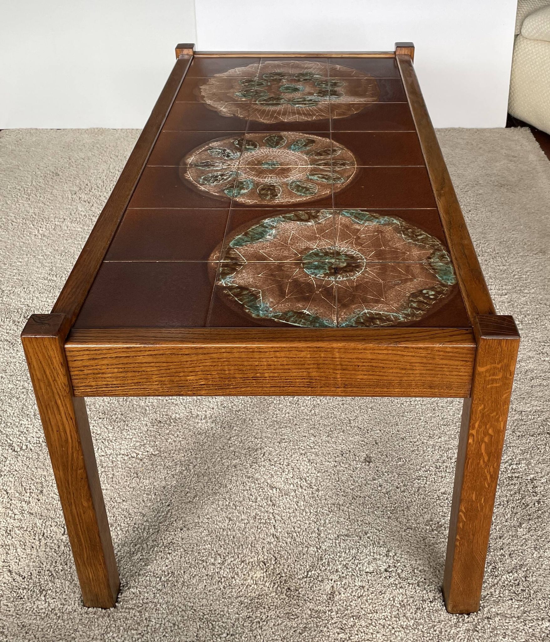 Coffee table in wood and ceramic attributed to Juliette Belarti alias Julien de Covemaeker