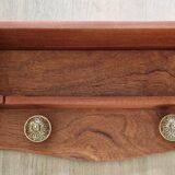 1950s mahogany wood wall shelf