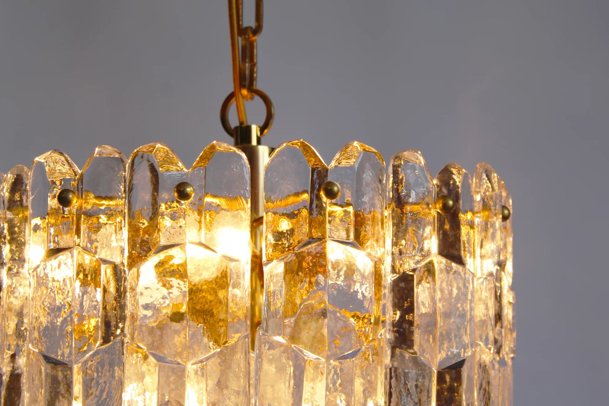 Murano glass and brass 'Palazzo' chandelier by Kalmar