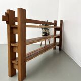 70s modernist shelf in solid elm