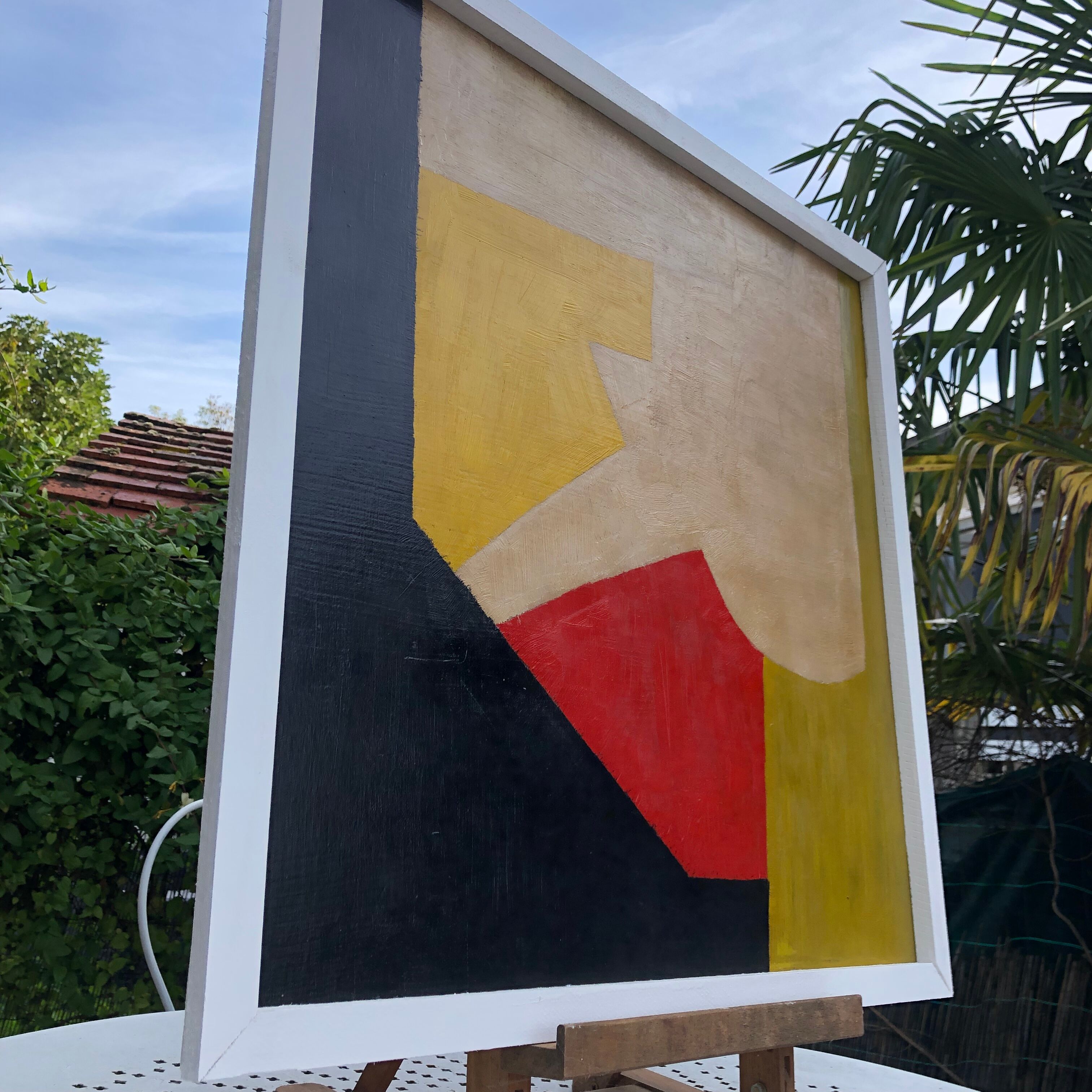 Oil on abstract panel