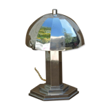Lampe champignon art déco en laiton nickelé moderniste Morand Paris