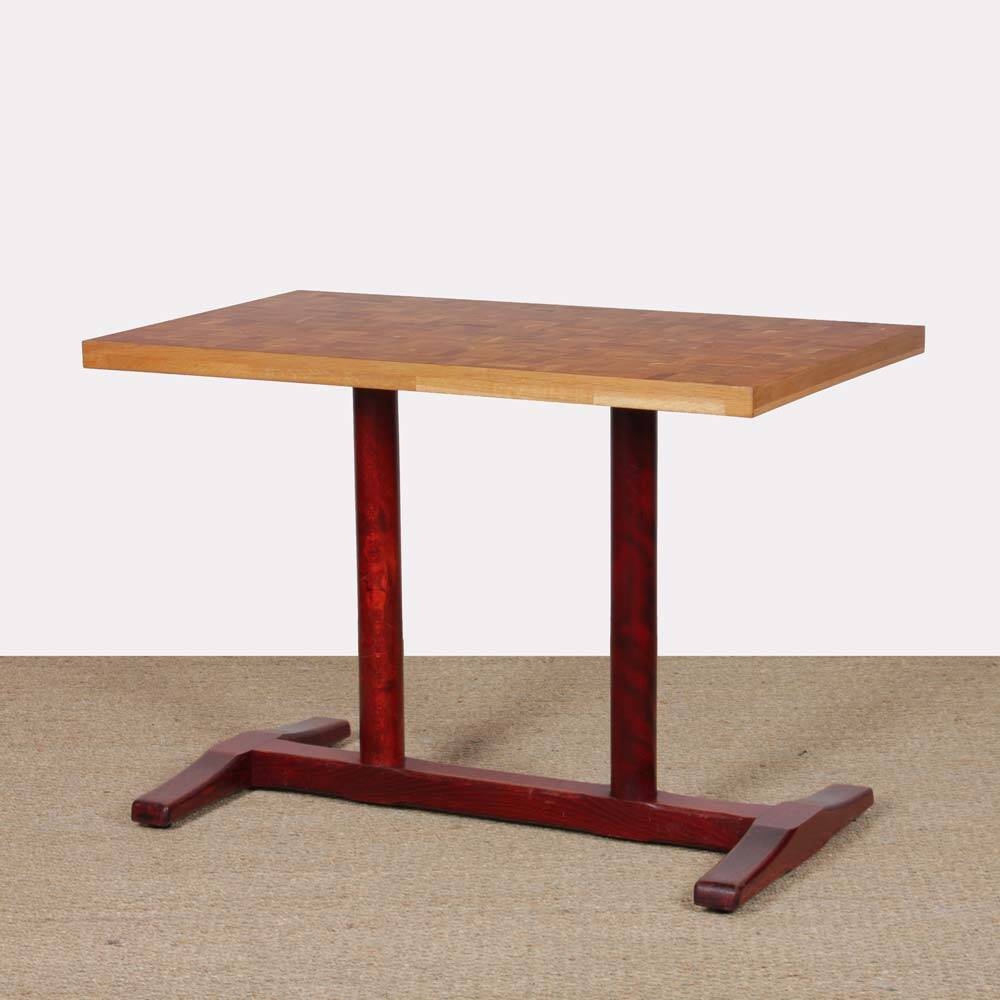 Rectangular dining table, wooden top, 1980.