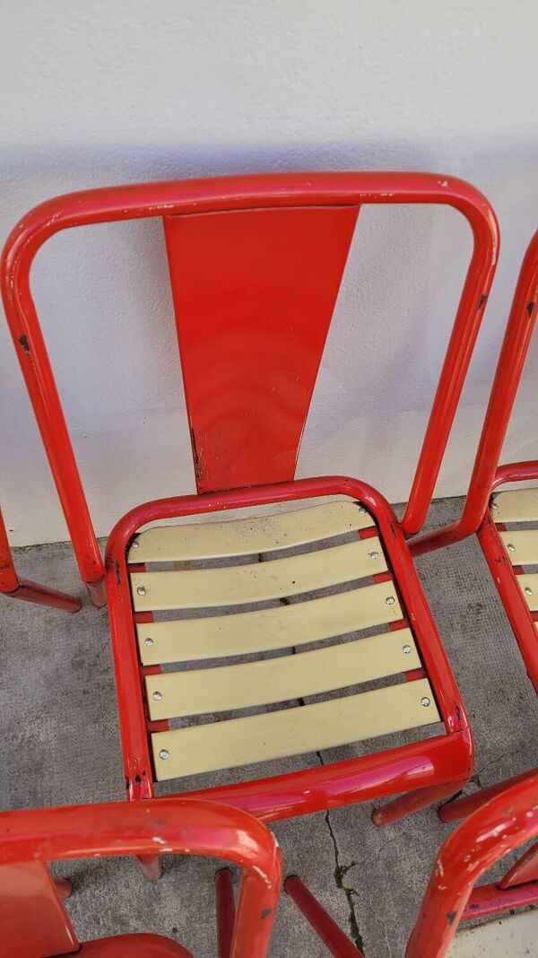 Série de 12 chaises de bistrot Tolix de Xavier Pauchard modèle T4 - 1950s