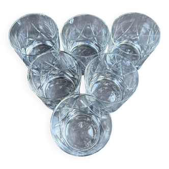 6 Cut crystal port glasses