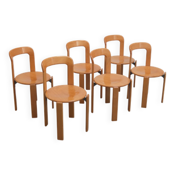 Set of 6 'Rey' chairs by Bruno Rey for Dietiker Switzerland, 1971