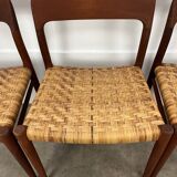 4 chairs 75 by Niels Otto Moller, Scandinavian design, teak