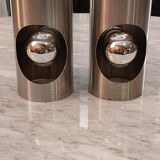 Paire d'appliques en inox brossé