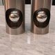 Paire d'appliques en inox brossé