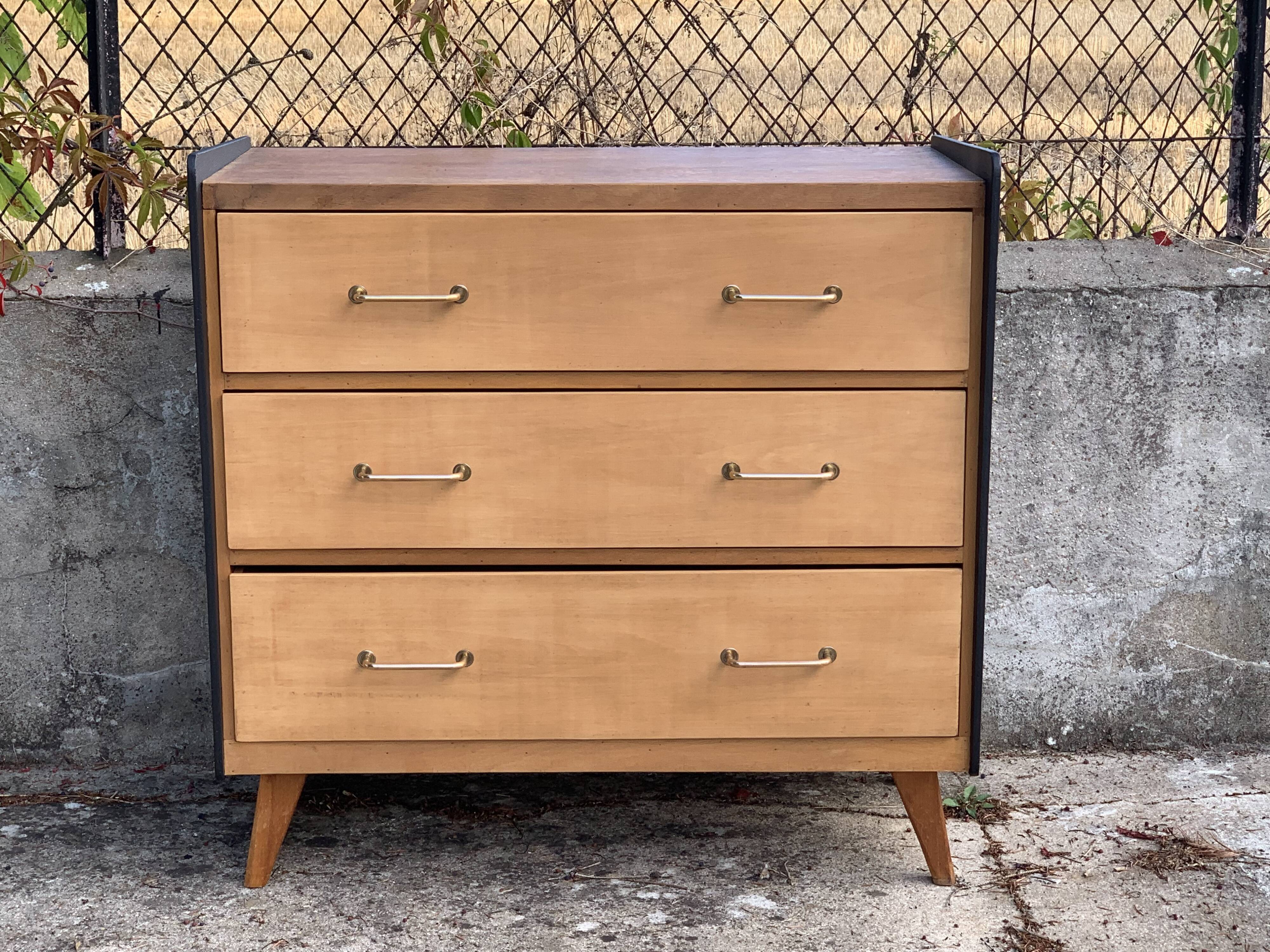 1960 compass foot chest of drawers