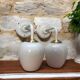 Pair of vintage white opaline wall lights