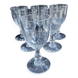 6 Baccarat wine glasses – Art Nouveau