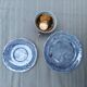 Vintage Marble Purple & Gold Interior Porcelain Coffee/Tea Trio -