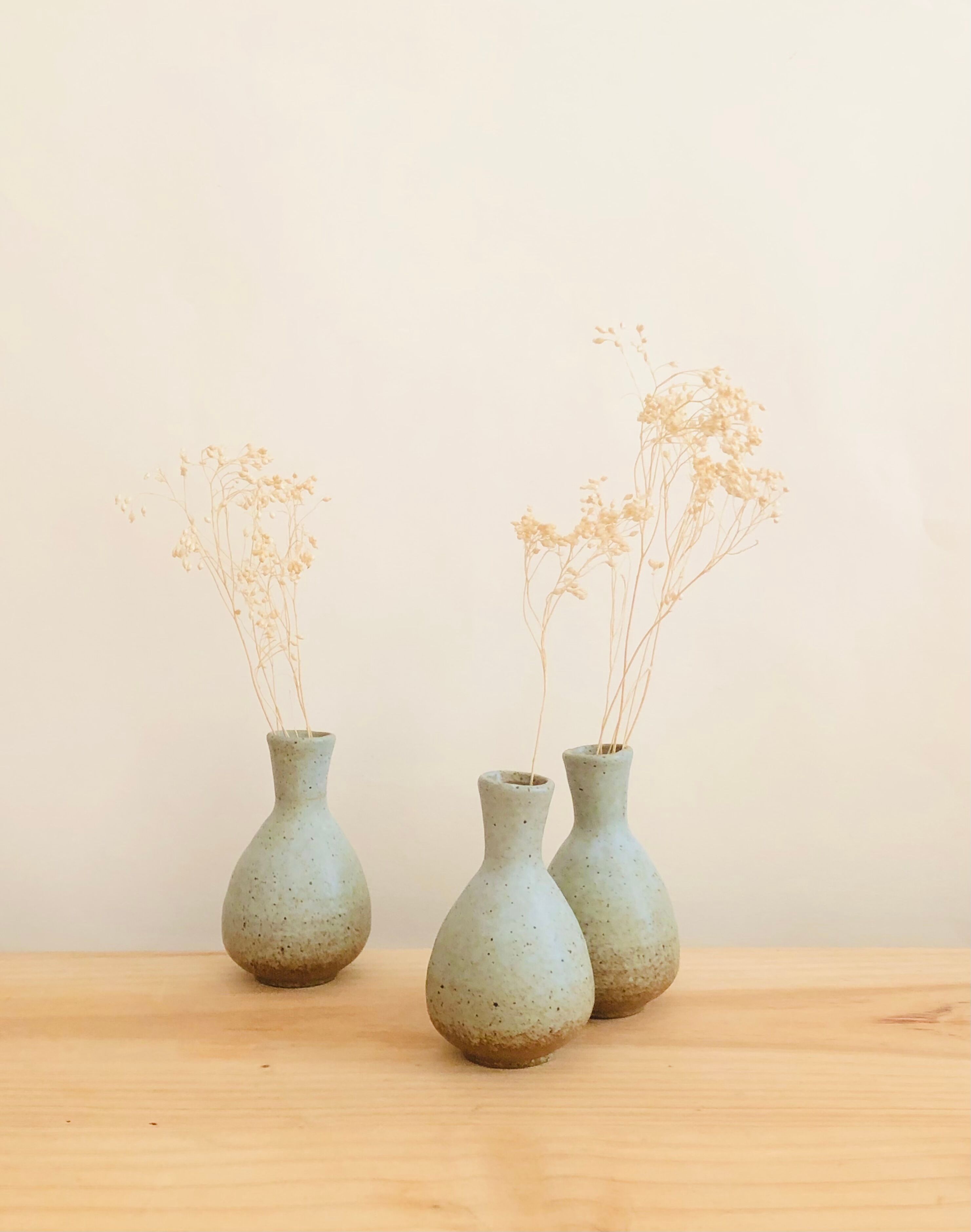 Trio de soliflores vintage en grès