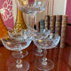 6 1920's crystal champagne glasses