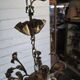 Vintage 5-light foliage chandelier in gold metal