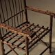 Brutalist armchair made of hazel branches, circa 1970.