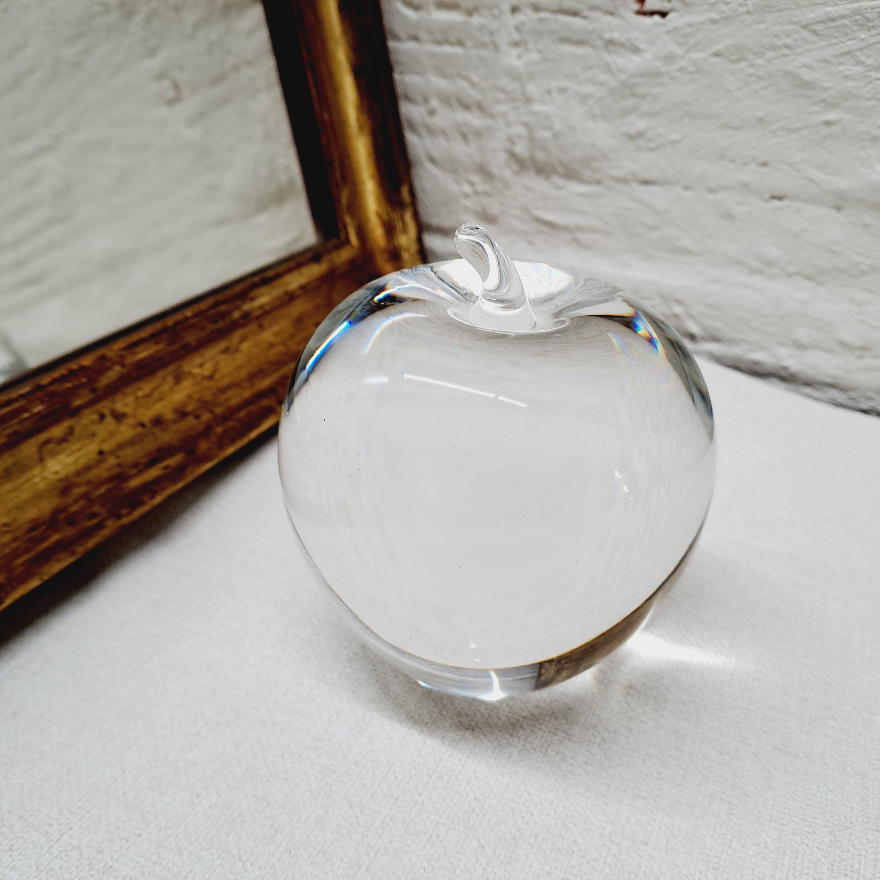 Apple glass paperweight