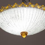 Set of 2 Italian Yellow Large Size Murano Glass Ceiling Fixture, Murano, 19