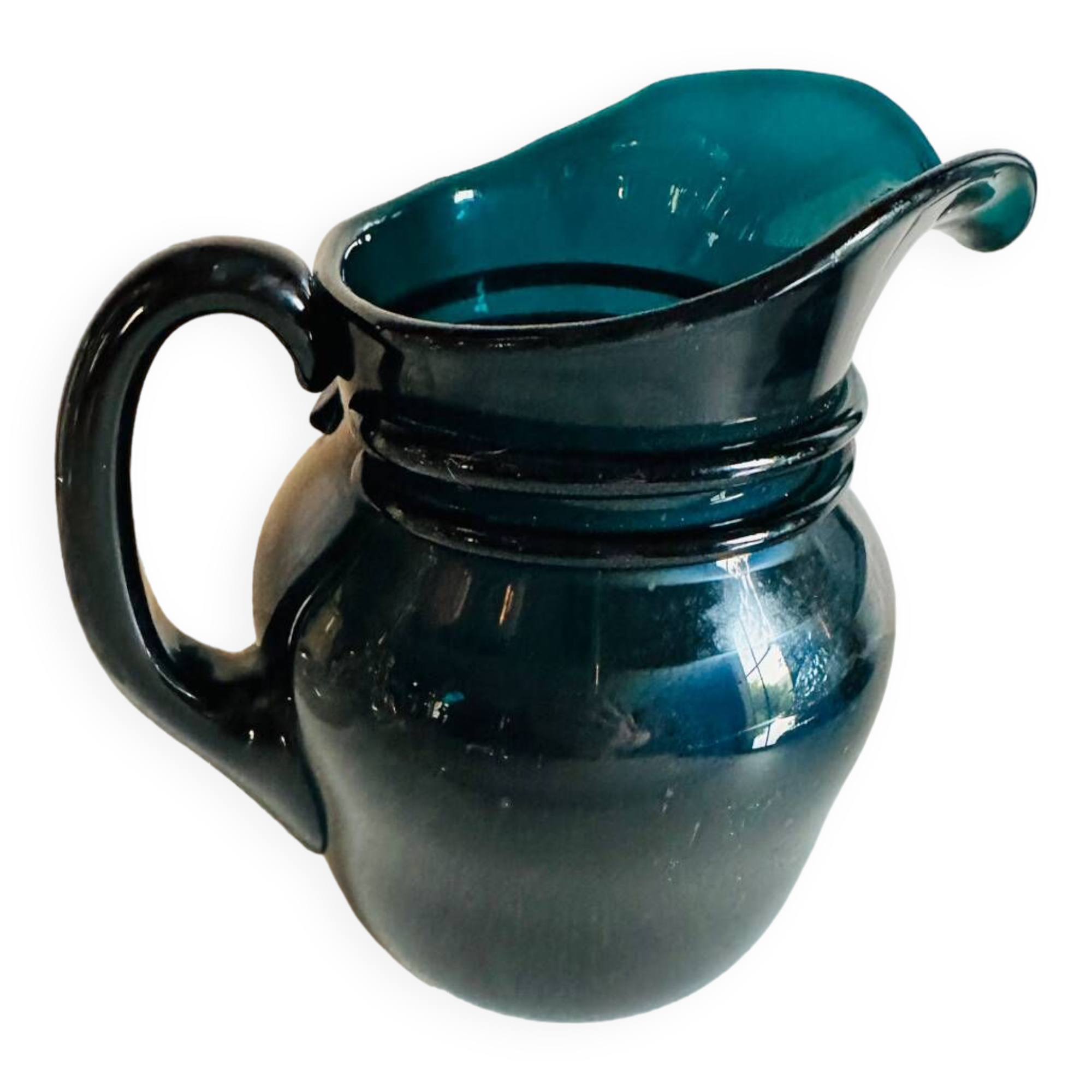 Vintage turquoise blue carafe