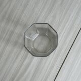 octagonal vase in thick transparent glass