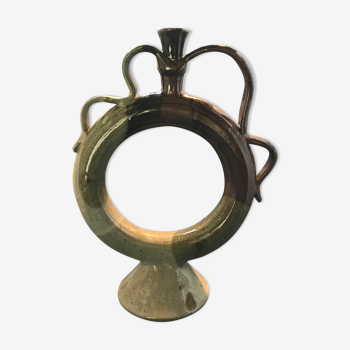 Enamelled ceramic soliflore, unknown signature