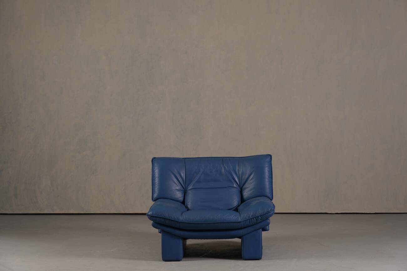 Nicoletti Salotti post-modern leather armchair, Italy 1980s