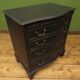Antique black painted serpentine bachelors chest of drawers