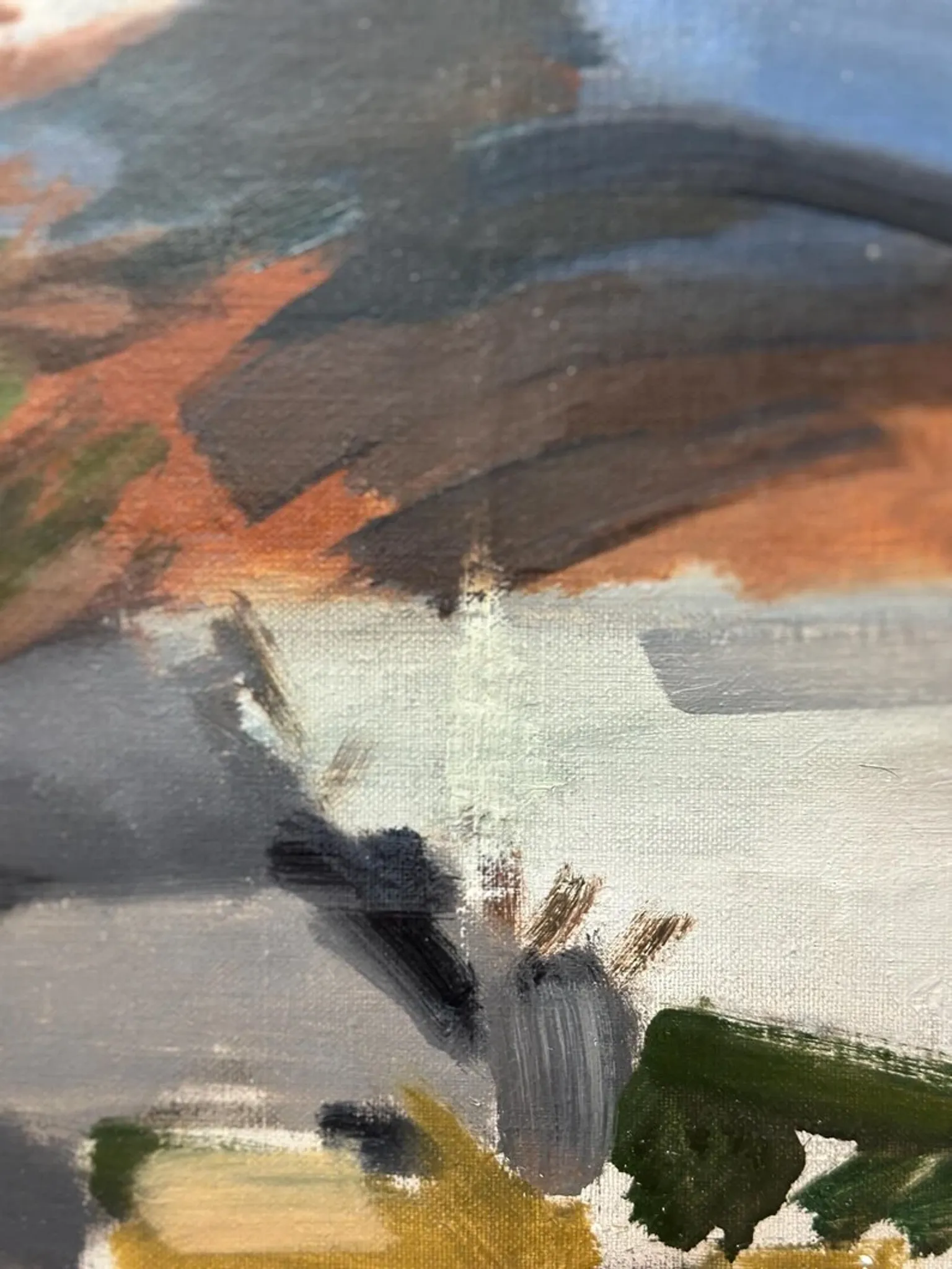 Original Swedish Oil on Canvas – “Landscape” by Ivar Hjertqvist – Vintage & Framed 74 × 65 cm (29" × 25.5")