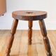 Wooden tripod stool with star, Brutalist, Popular Style, 1950