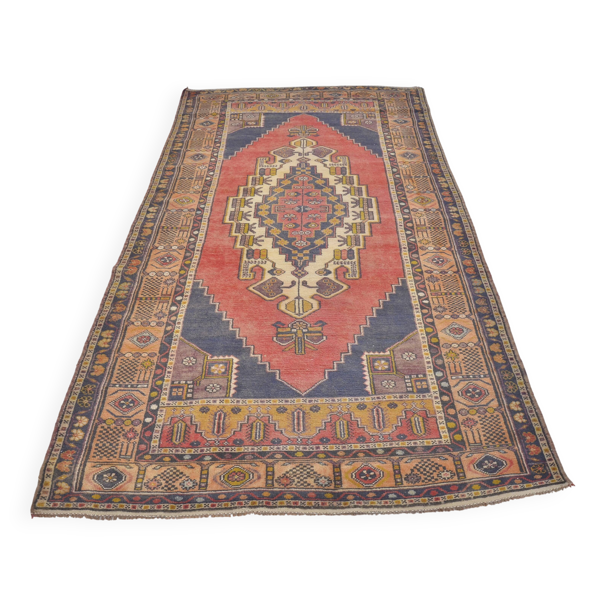 Turkish Vintage Oushak Rug sku a7