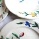 8 dessert plates with hand-painted floral decoration, dinner plates.