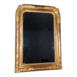 Mirror nineteenth century frame with doucine wood and stucco gilding gold leaf 75x56 cm SB