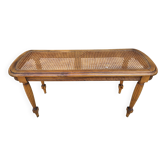 Louis XVI style piano bench in wood and cane