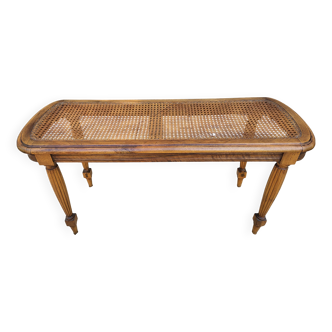 Louis XVI style piano bench in wood and cane