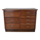 Dutch Industrial Oak Apothecary Cabinet, Mid-20th Century