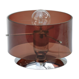 Table lamp Published by Oxar, circa 1972 Philippe Rogier in metal & smoked Altuglas